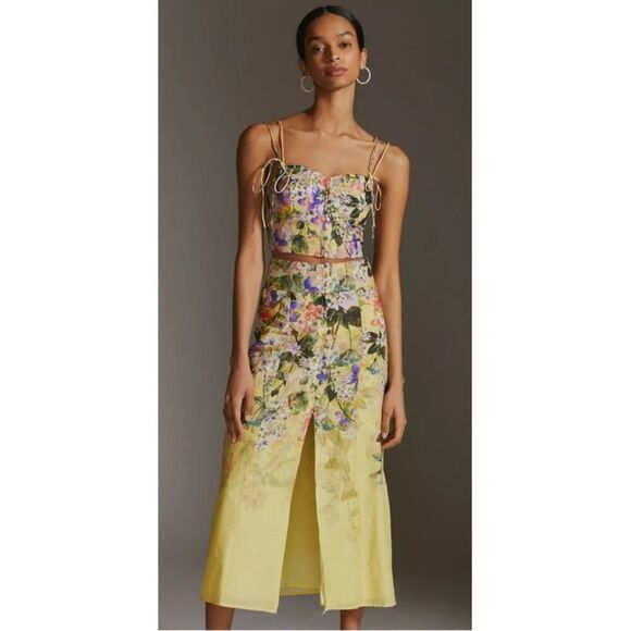 Anthropologie Maeve Floral Midi Skirt Sz. 4P - Picture 1 of 8